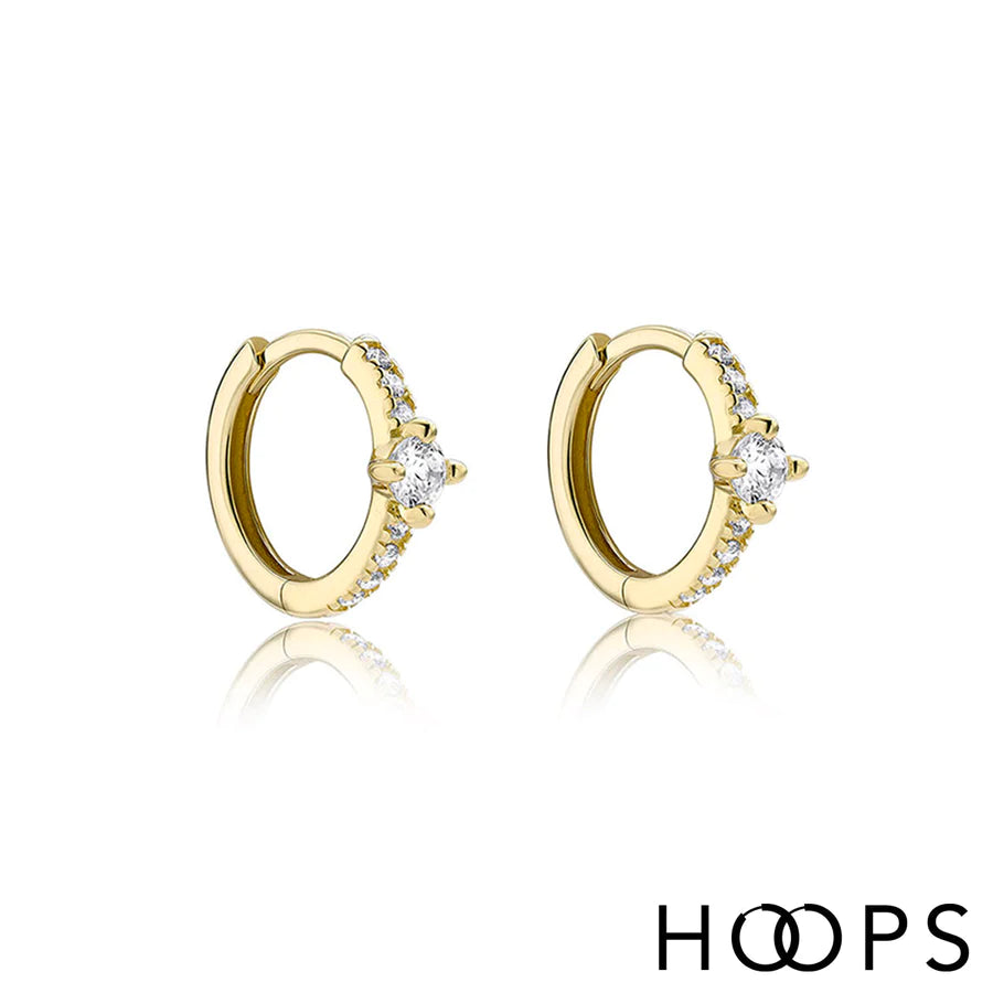 9ct Yellow Gold Stone Set Huggies image 0