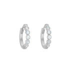 Silver 14mm Rubover Six Stone Huggies image 0