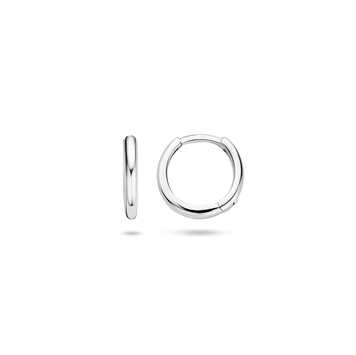 14ct White Gold Solid 10mm Huggie Earrings image 1