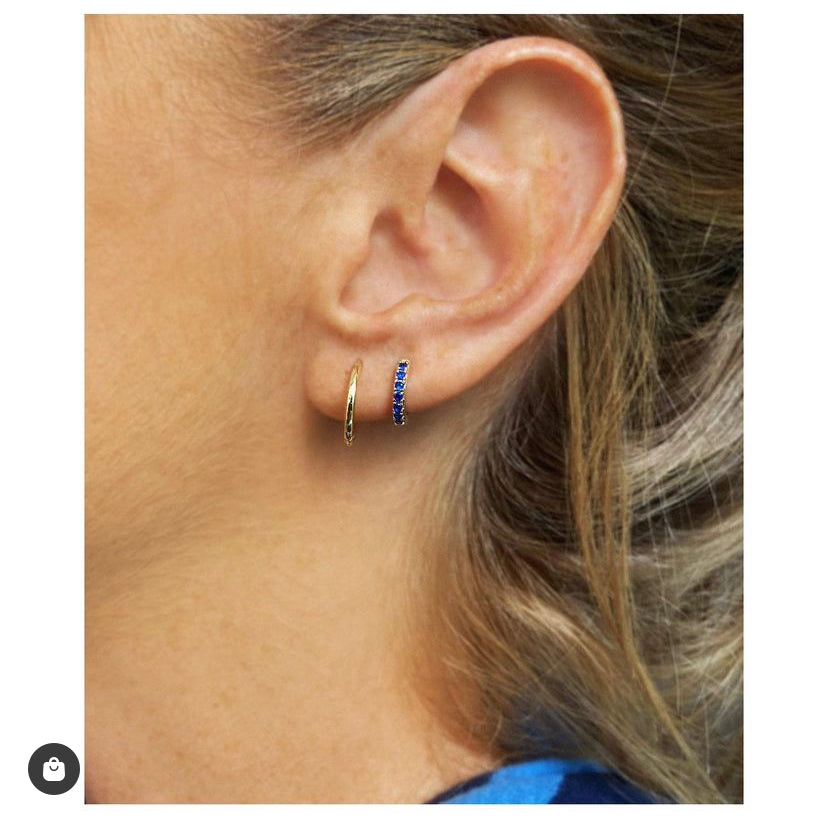Gold Vermeil 10mm Jill Huggies Hoop Earring image 1