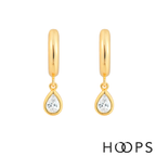 Yellow Gold Vermeil Mini Pear Drop Huggies image 0