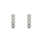 Sterling Silver Mini Bezel Hana Huggies image 1