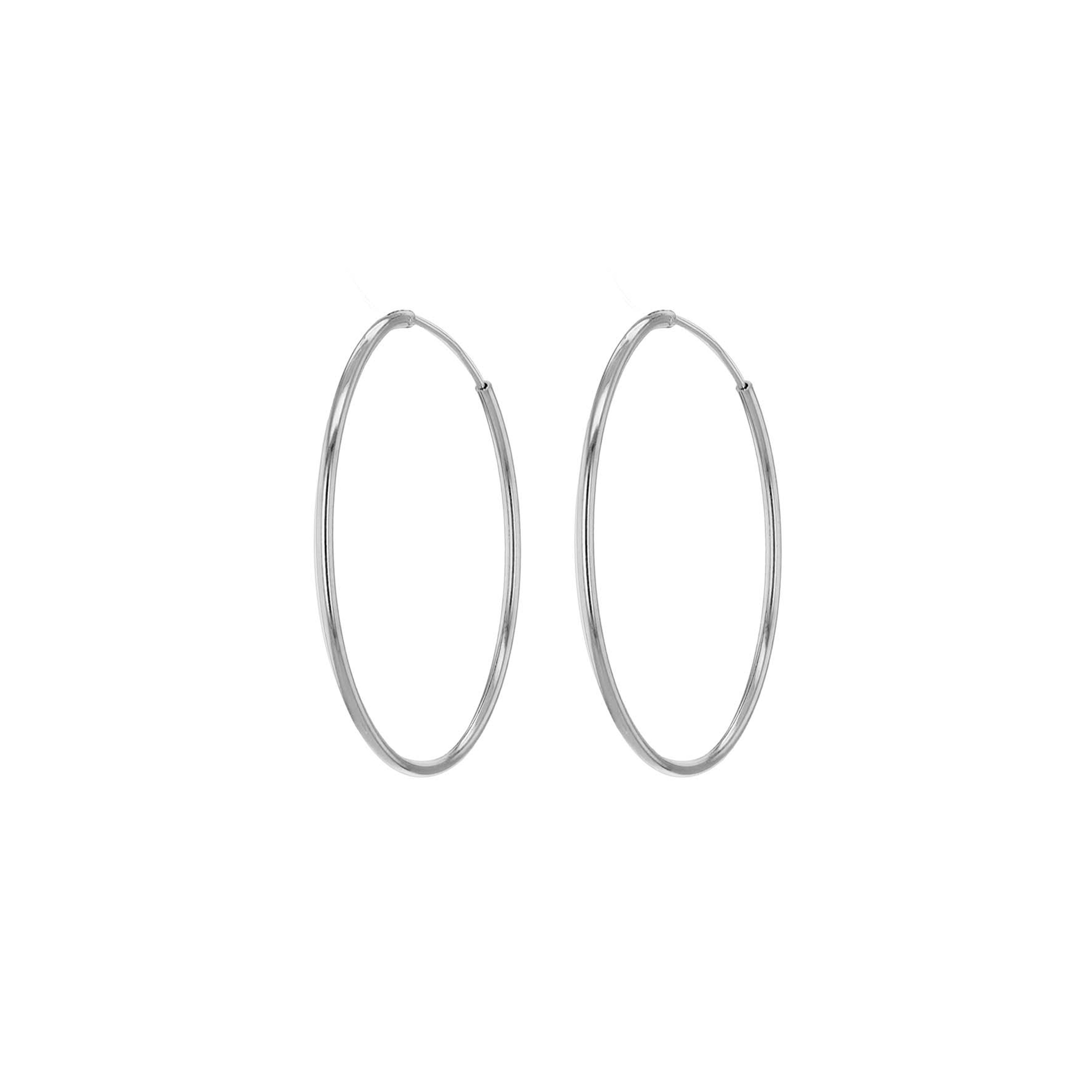 Sterling Silver 35mm Hoop Earrings image 1