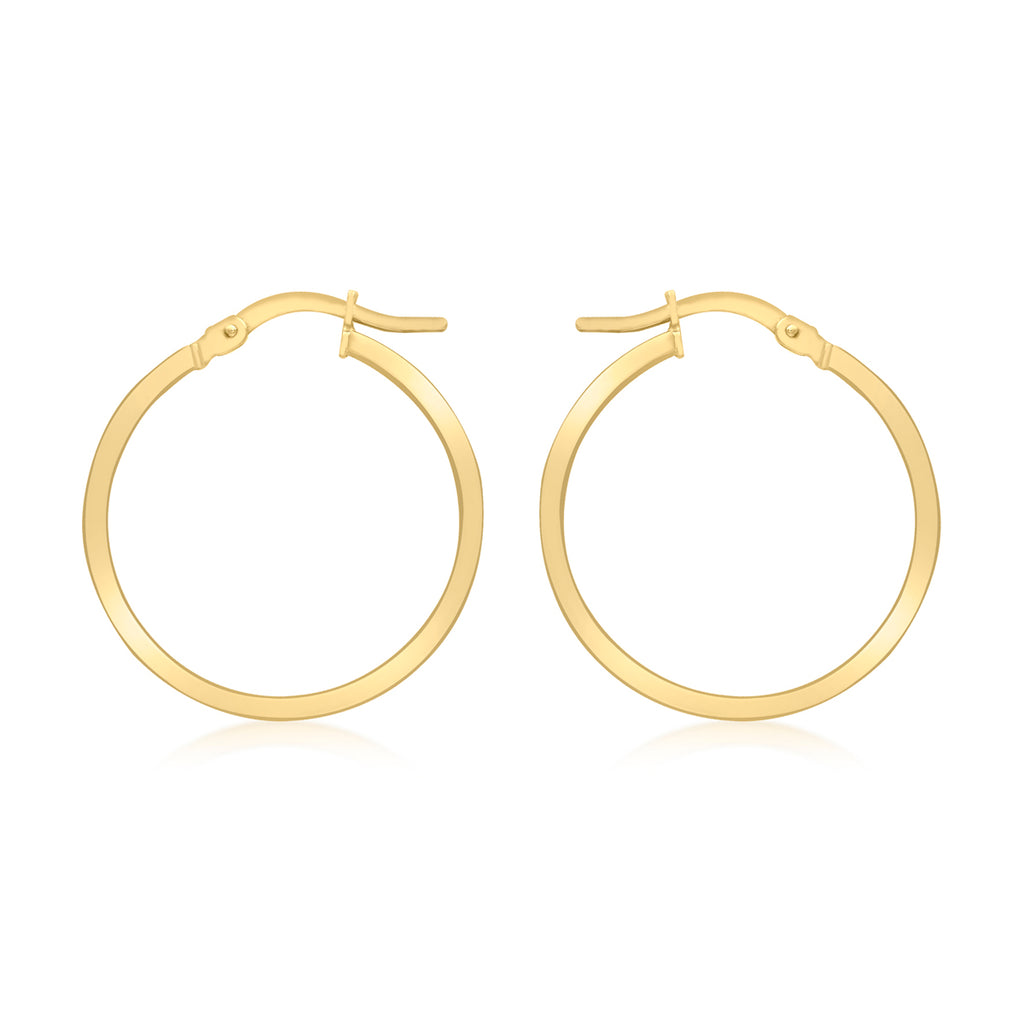 18ct Yellow Gold Luxury 20mm / 3mm Creole Hoops image 0