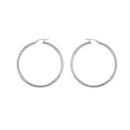 Sterling Silver 50mm Twist Cut Hoop Earrings image 0