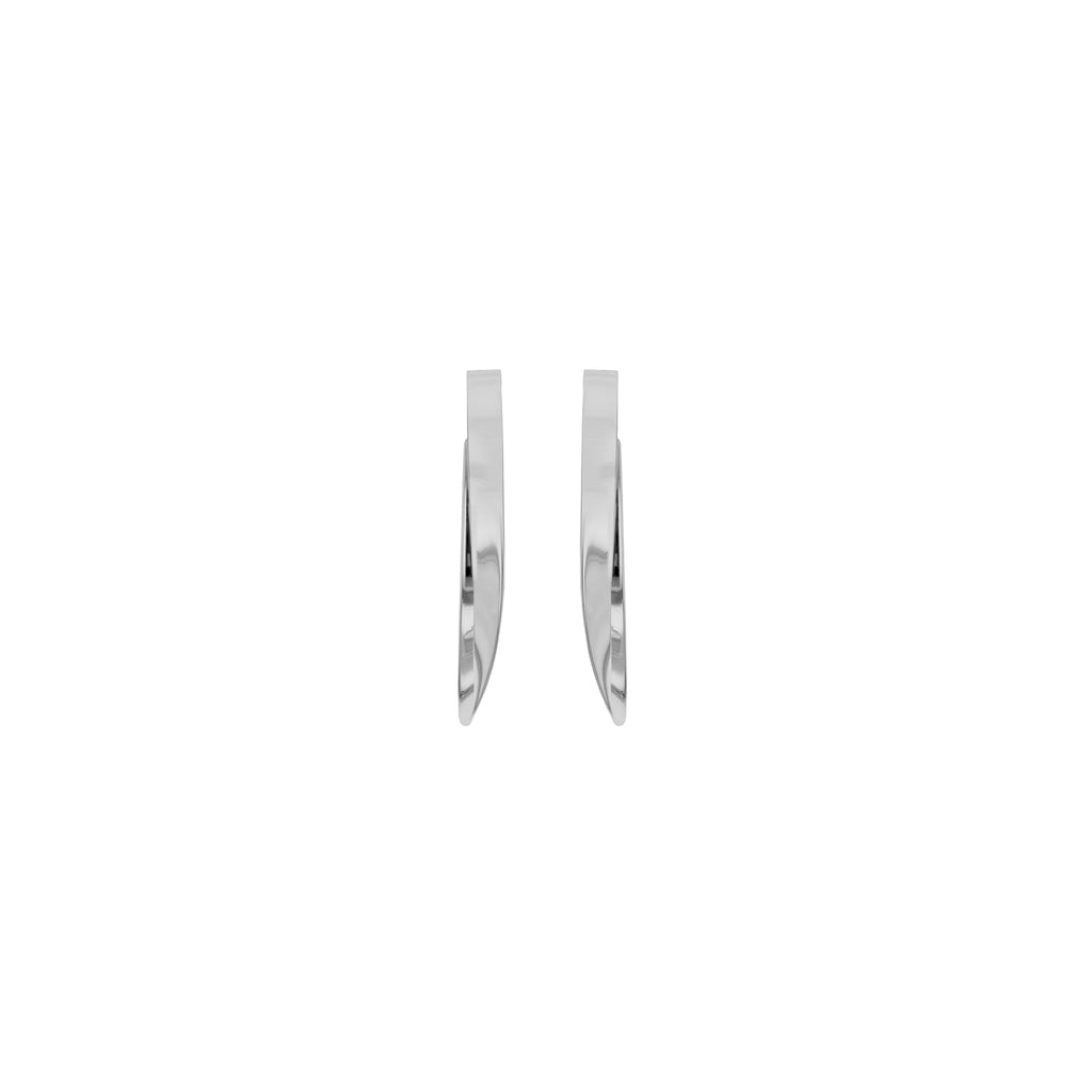 Sterling Silver 37mm Flat & Twist Hoop Earrings image 1