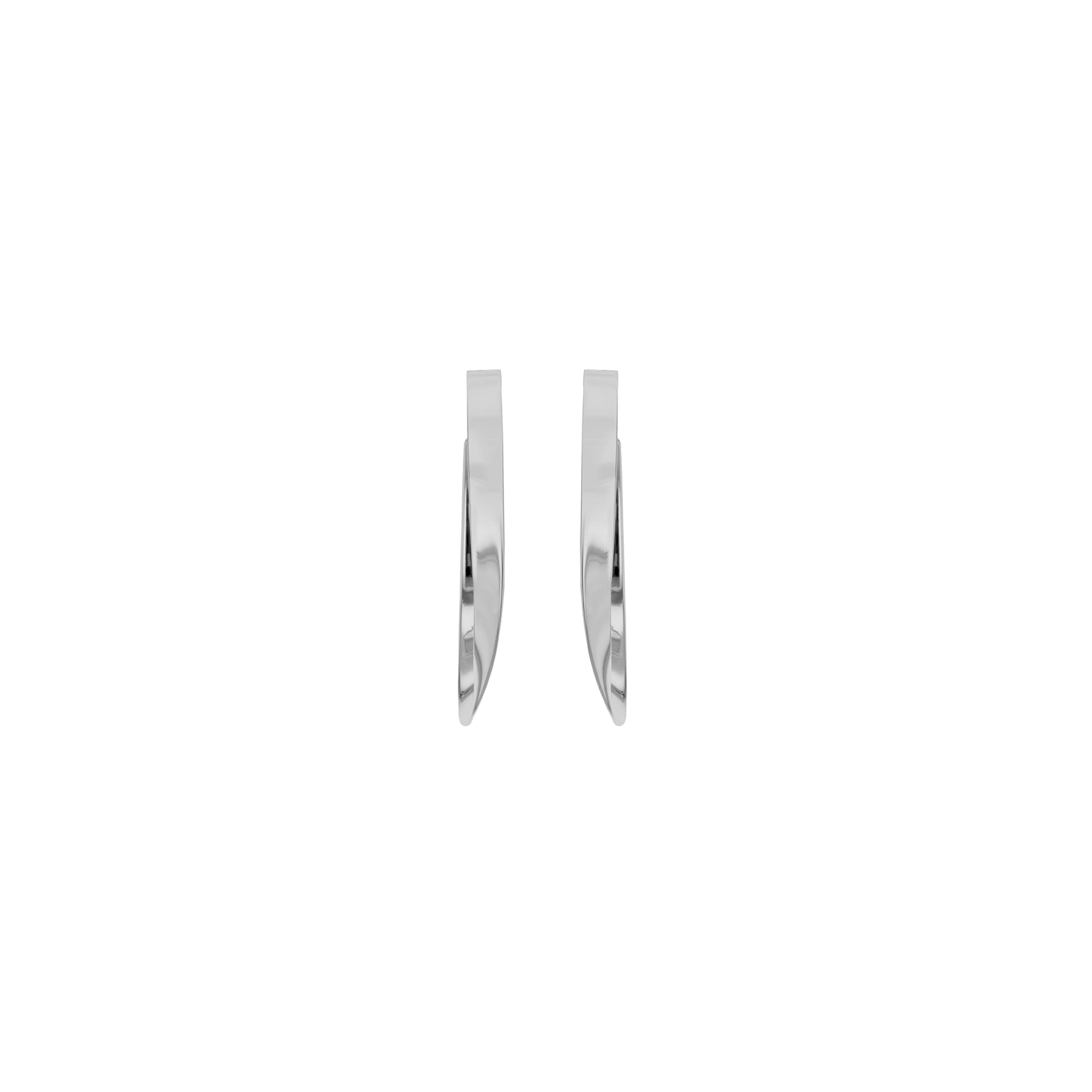 Sterling Silver 37mm Flat & Twist Hoop Earrings image 1
