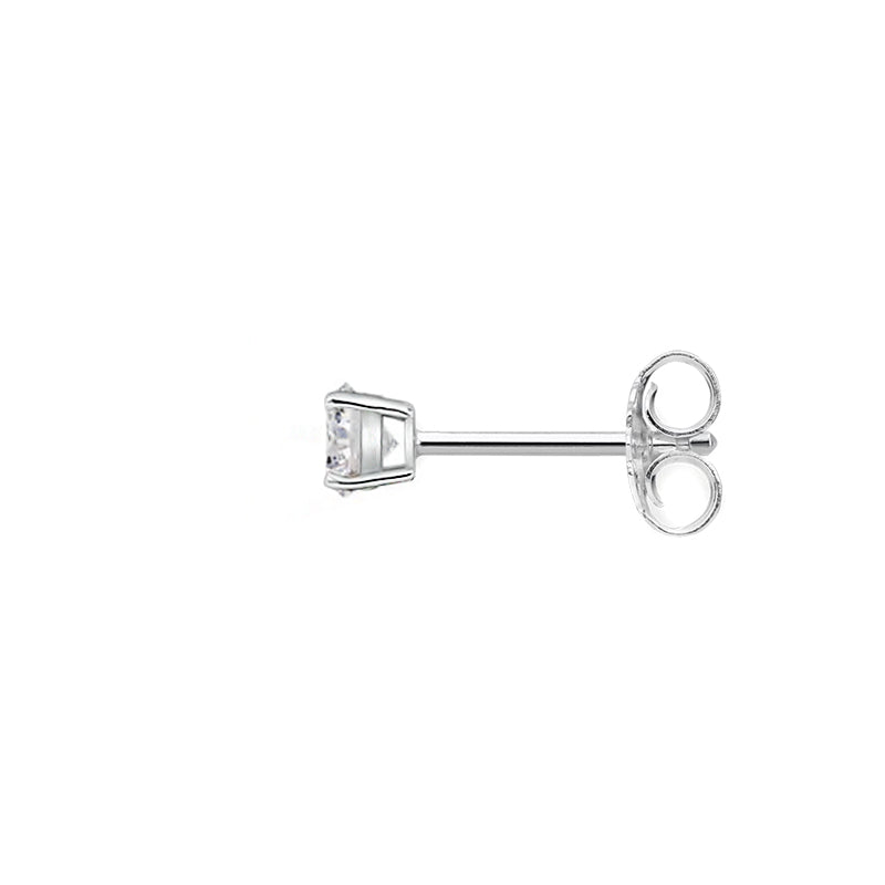 White Gold 3.2mm Diamond Stud Earring image 1