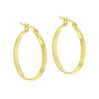 Yellow Gold Vermeil Diamond Cut 30mm Hoop Earrings image 0