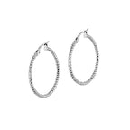 Sterling Silver 45mm Forever Bead Hoop Earrings image 2