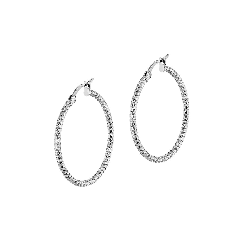 Sterling Silver 45mm Forever Bead Hoop Earrings image 2