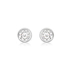 9ct White Gold 3mm CZ Stud Earrings image 0