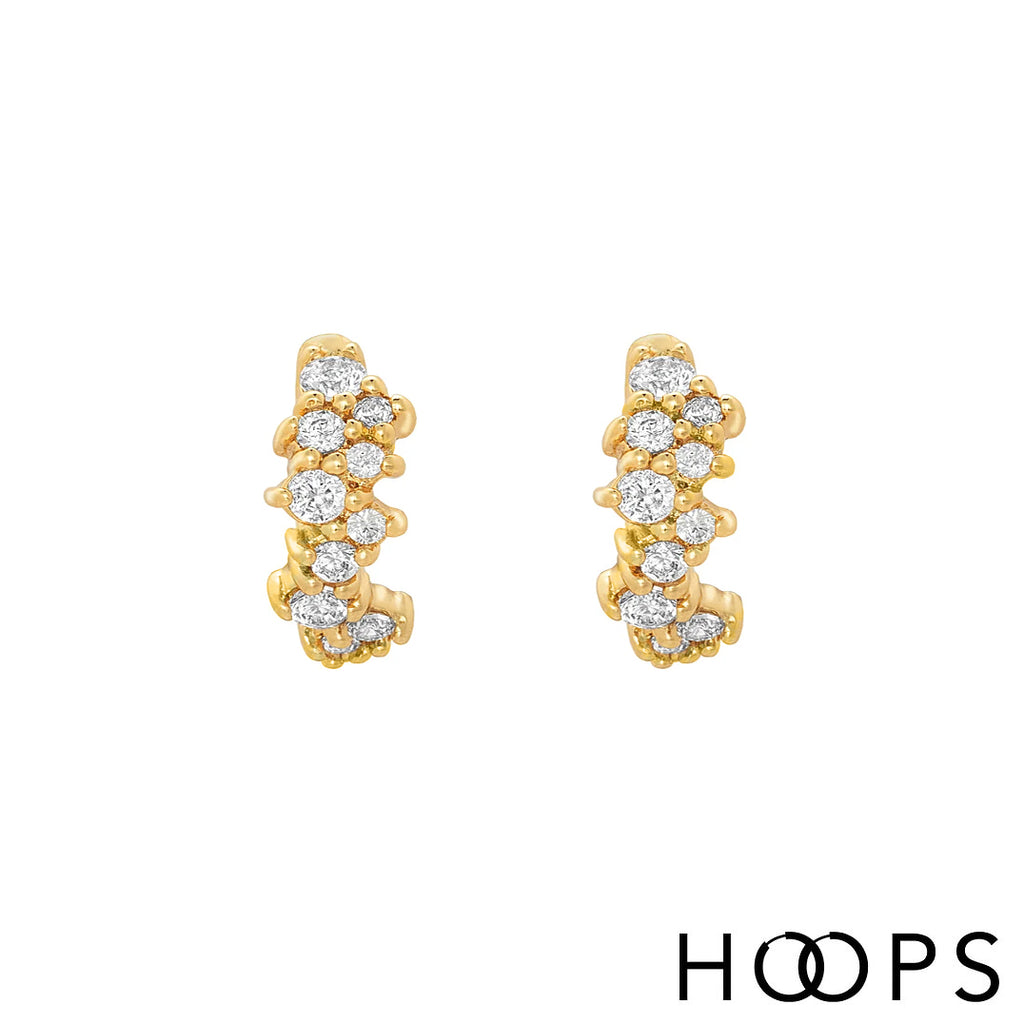 Yellow Gold Mini Cluster Rhea Huggies image 1