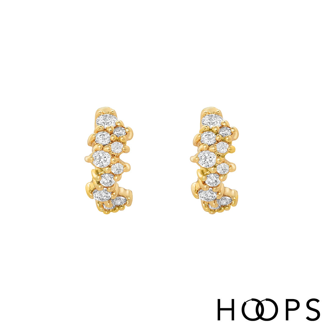 Yellow Gold Mini Cluster Rhea Huggies image 1