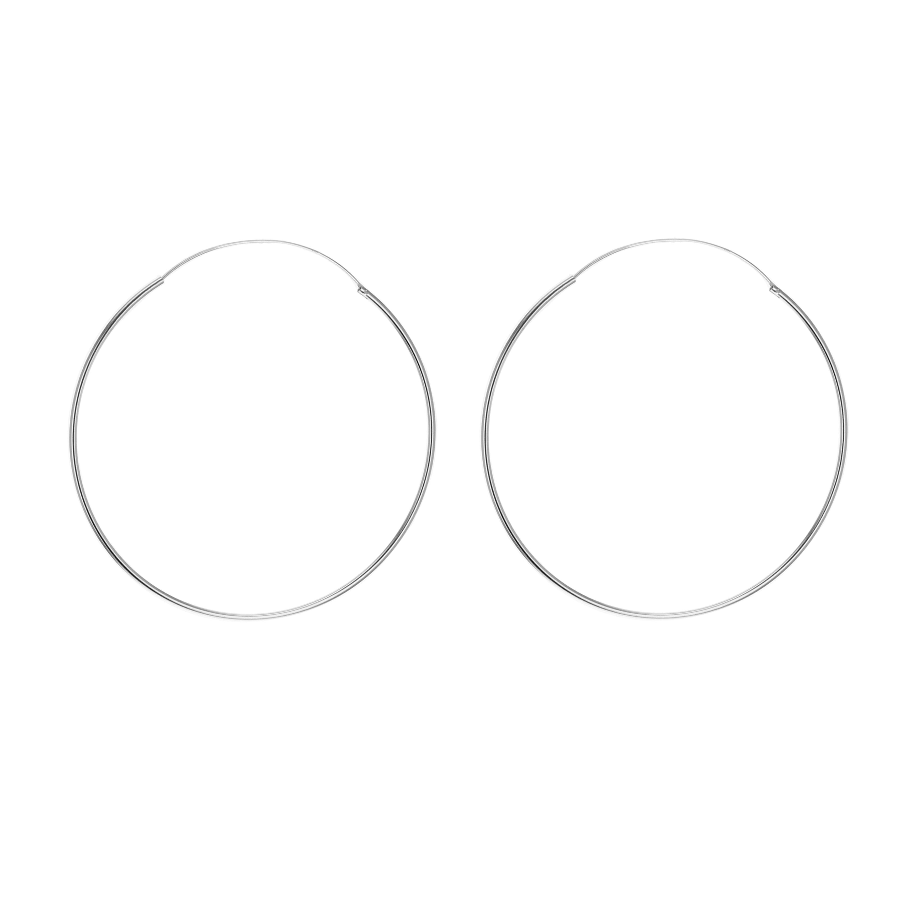 Sterling Silver 70mm Classic Hoop Earrings image 0