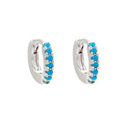 Sterling Silver Mini Turquoise Elva Huggies image 3
