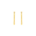 9ct Yellow Gold 15mm Plain Sleeper Hoop Earrings image 1