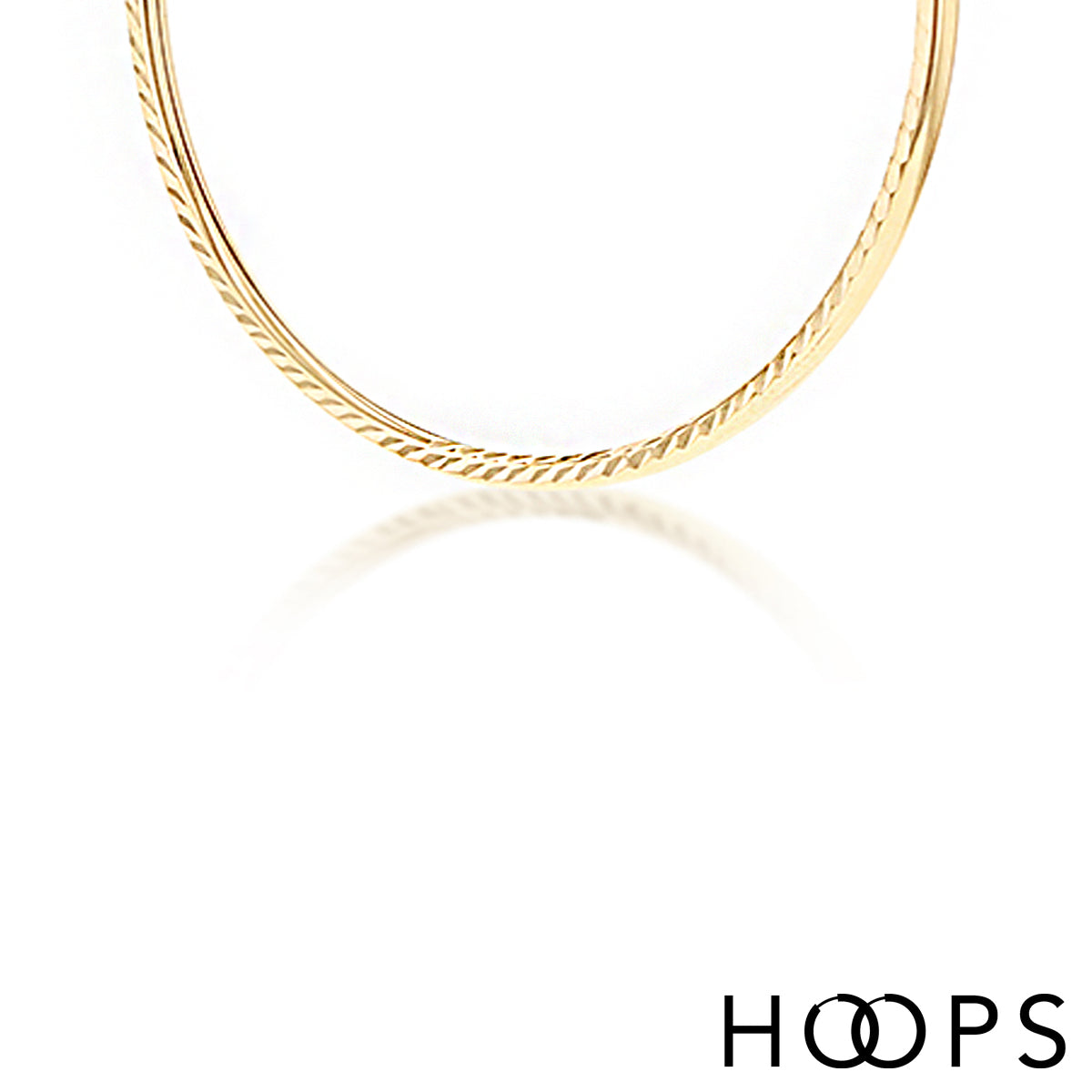 9ct Yellow Gold Faceted 42mm Hoop Earrings image 1