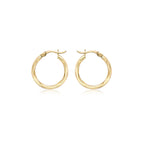 9ct Yellow Gold Faceted 18.5mm Hoop Earrings image 0