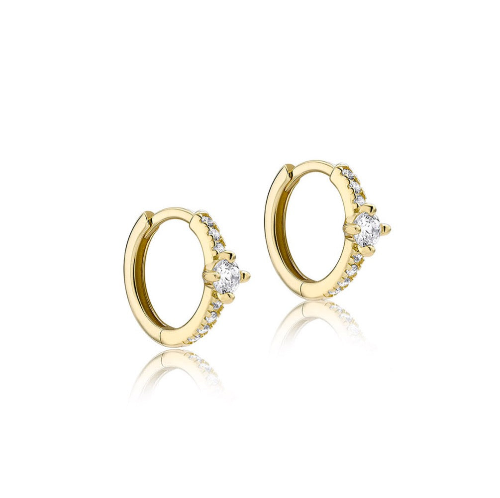 9ct Yellow Gold Stone Set Huggies image 1