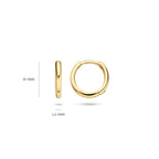 14ct Yellow Gold 10mm Huggie Earrings image 1