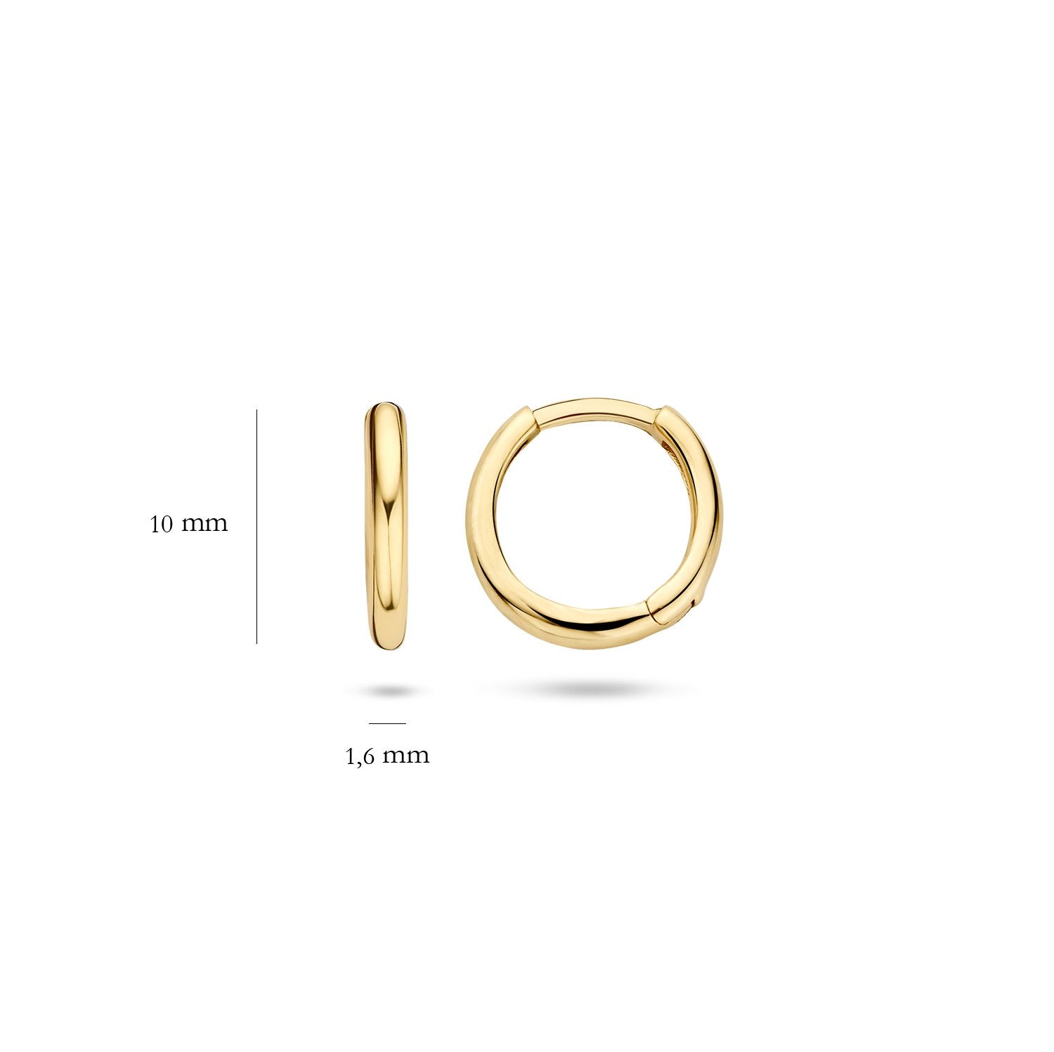 14ct Yellow Gold 10mm Huggie Earrings image 1