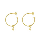 Yellow Gold Vermeil 23mm Star Hoop Earrings image 0