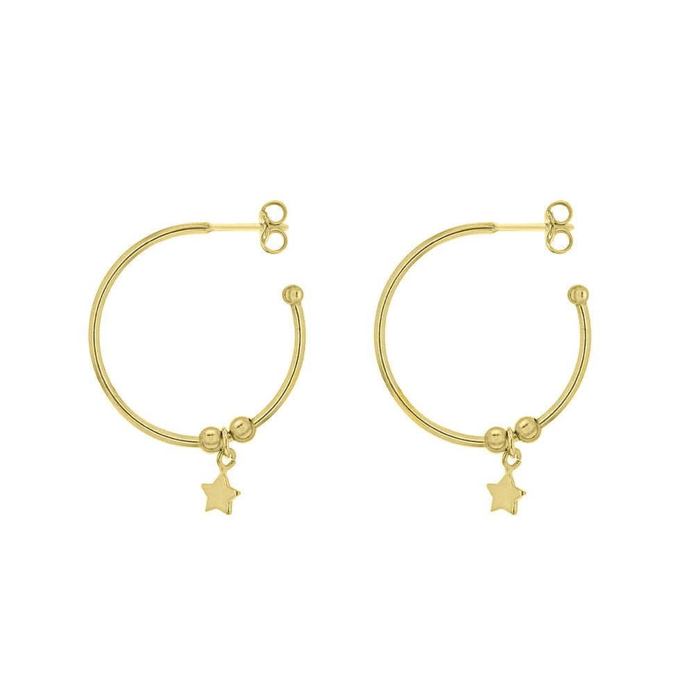 Yellow Gold Vermeil 23mm Star Hoop Earrings image 0