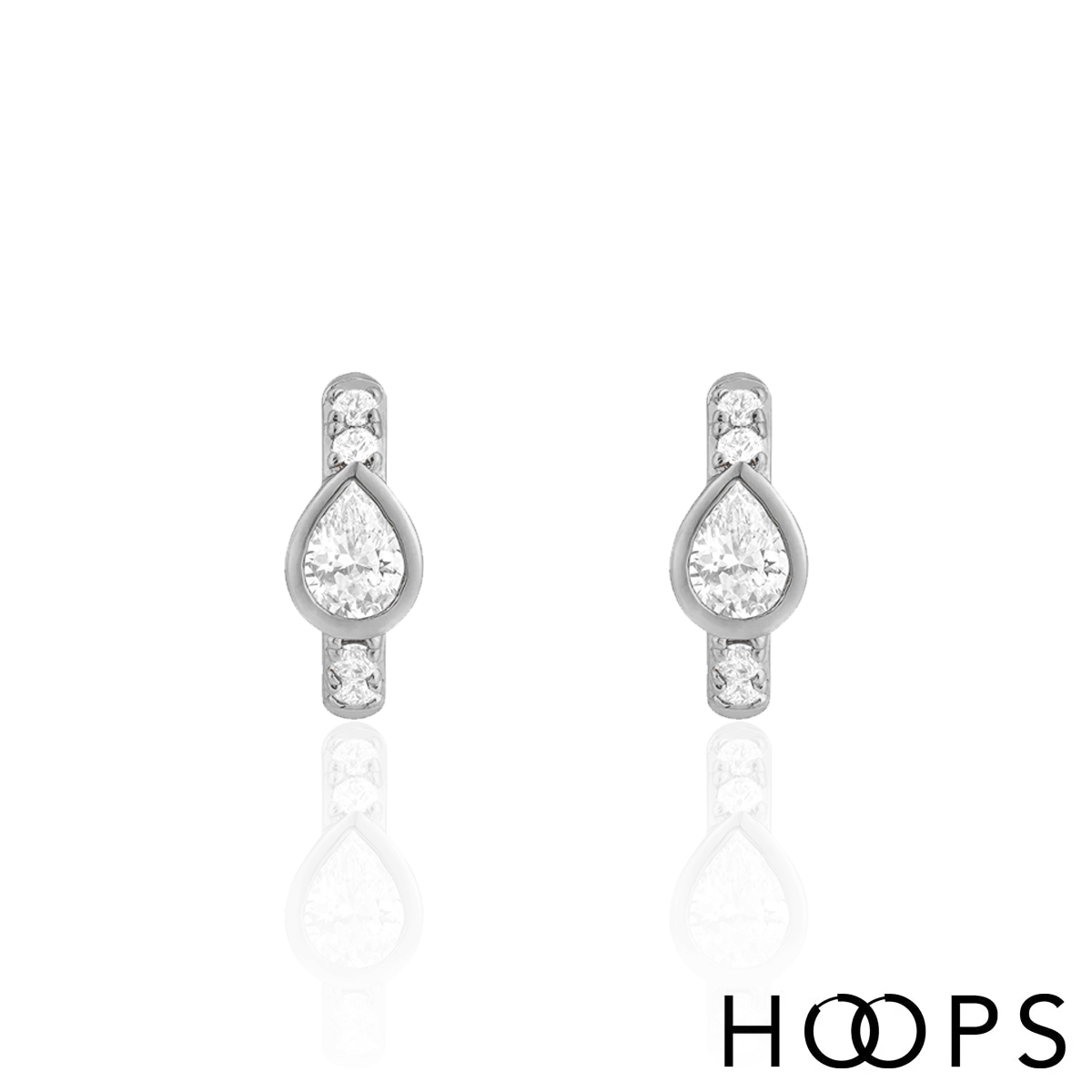Sterling Silver Mini Tear Drop Huggies image 0