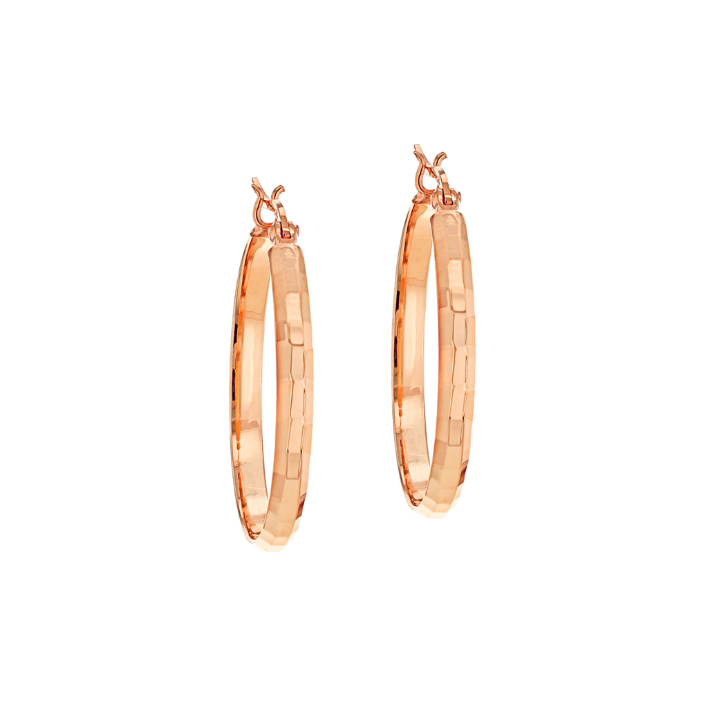 Rose Gold Vermeil Diamond Cut 30mm Hoop Earrings image 2