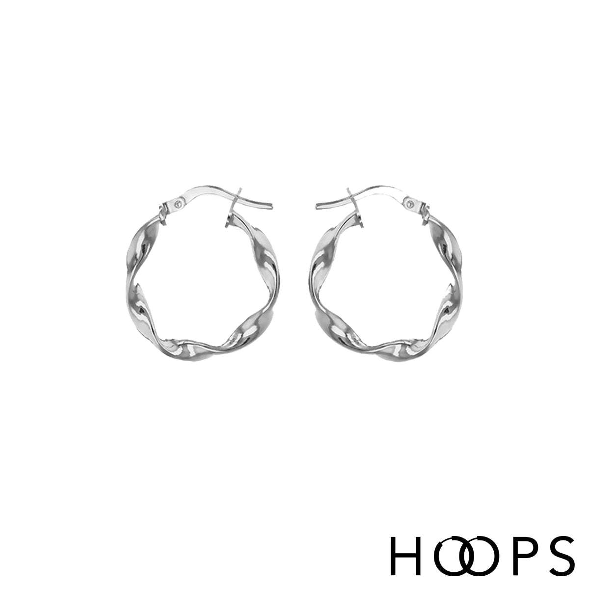 Sterling Silver Round Twist Hoops image 0