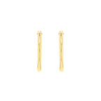 9ct Yellow Gold 18mm Plain Sleeper Hoop Earrings image 2