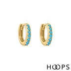 Gold Vermeil Mini Turquoise Elva Huggies image 0