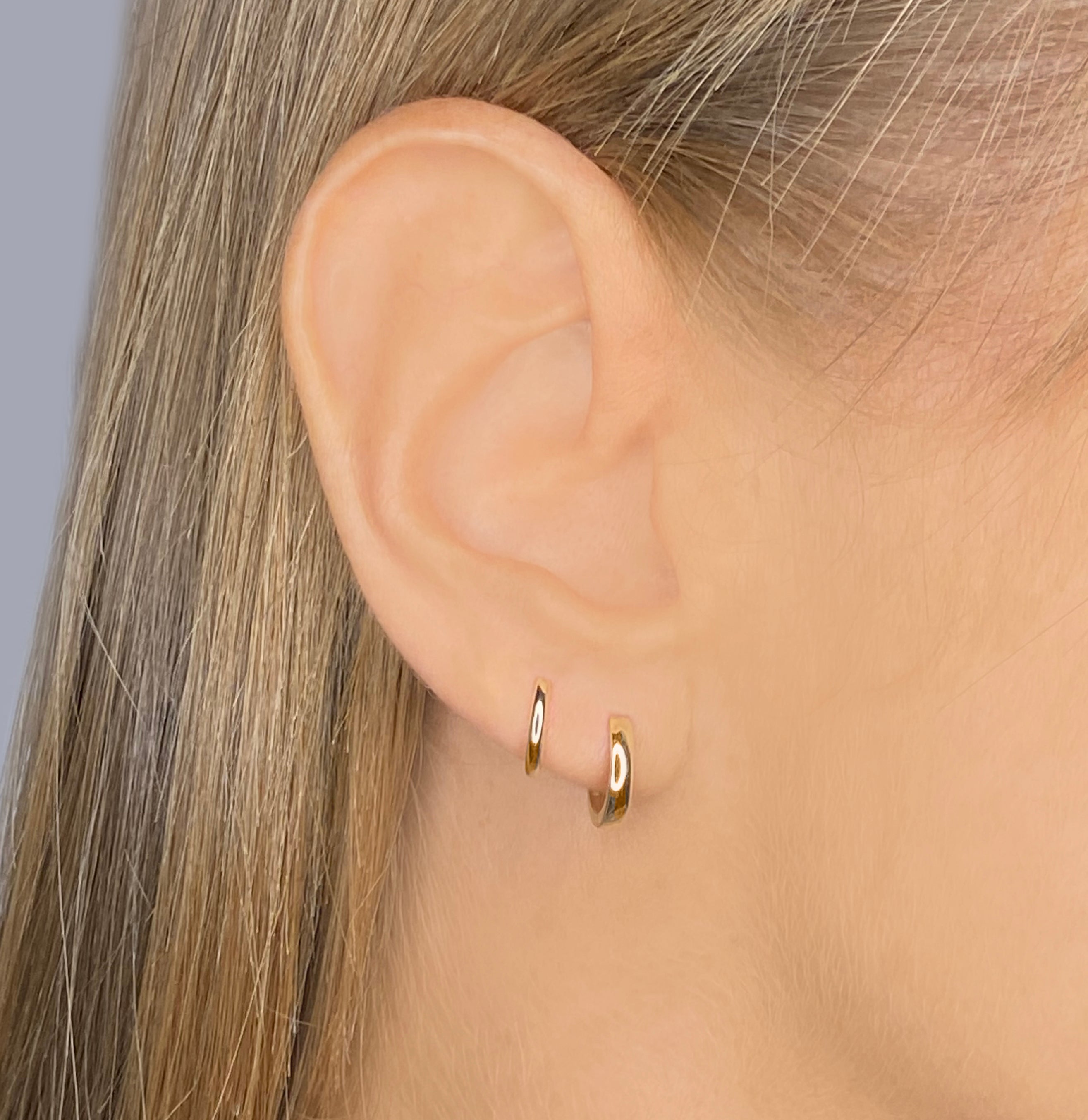 9ct Yellow Gold 11mm Huggy Earrings image 1