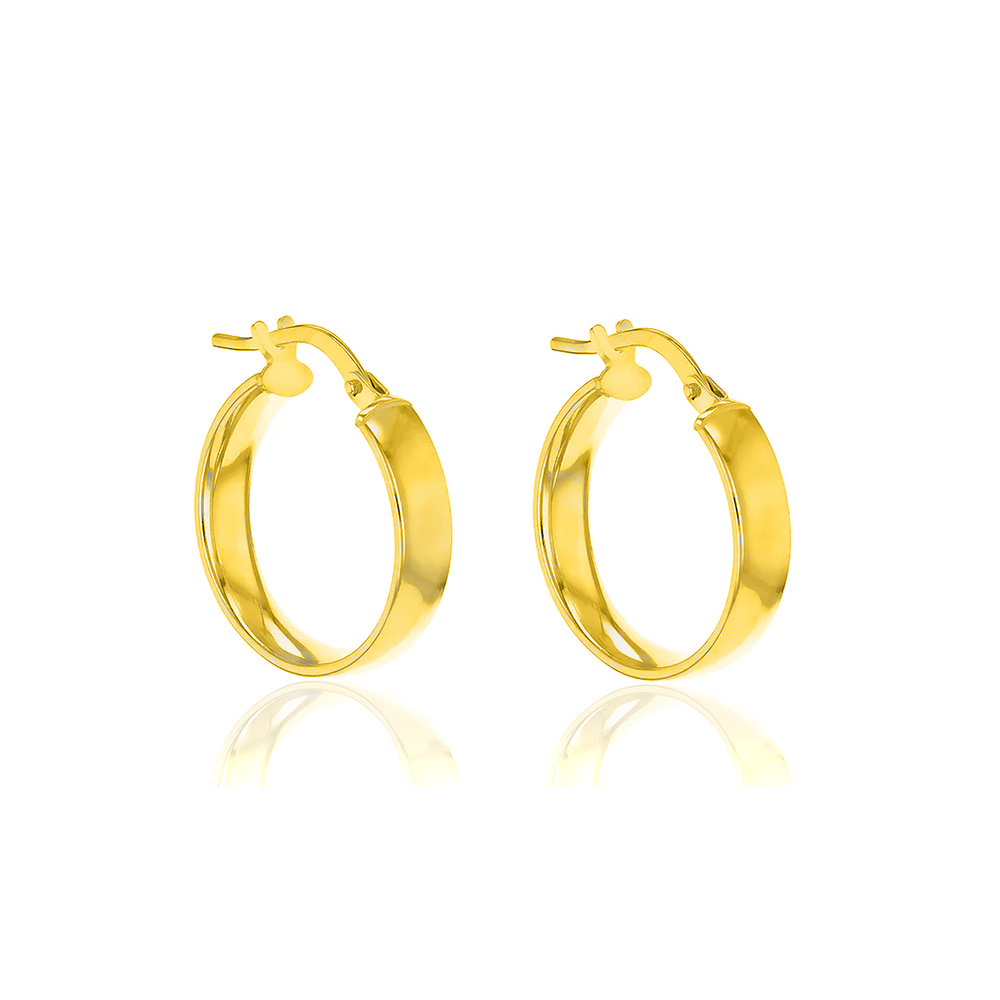 Yellow Gold Vermeil 18mm 4mm Wide Hoops image 0