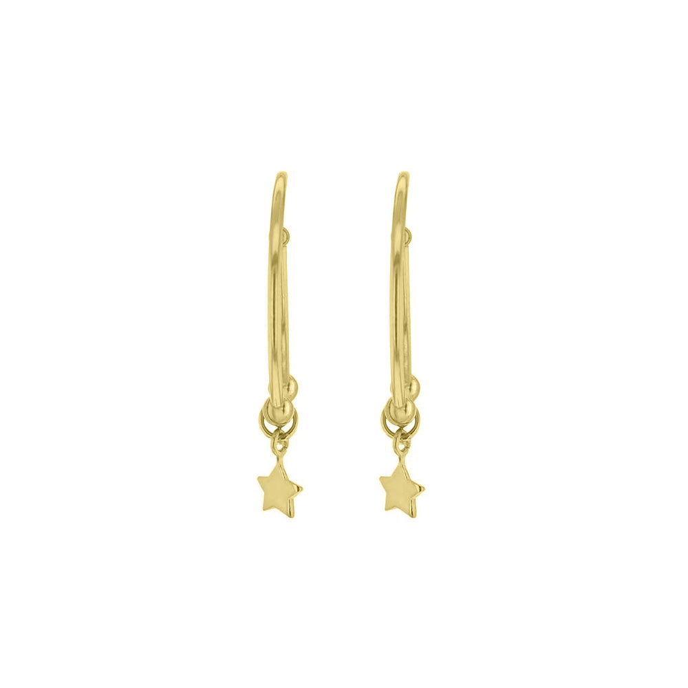 Yellow Gold Vermeil 23mm Star Hoop Earrings image 1