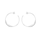 Sterling Silver 37mm Flat & Twist Hoop Earrings image 0