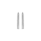 Sterling Silver Stardust Creole Oval Hoops image 4