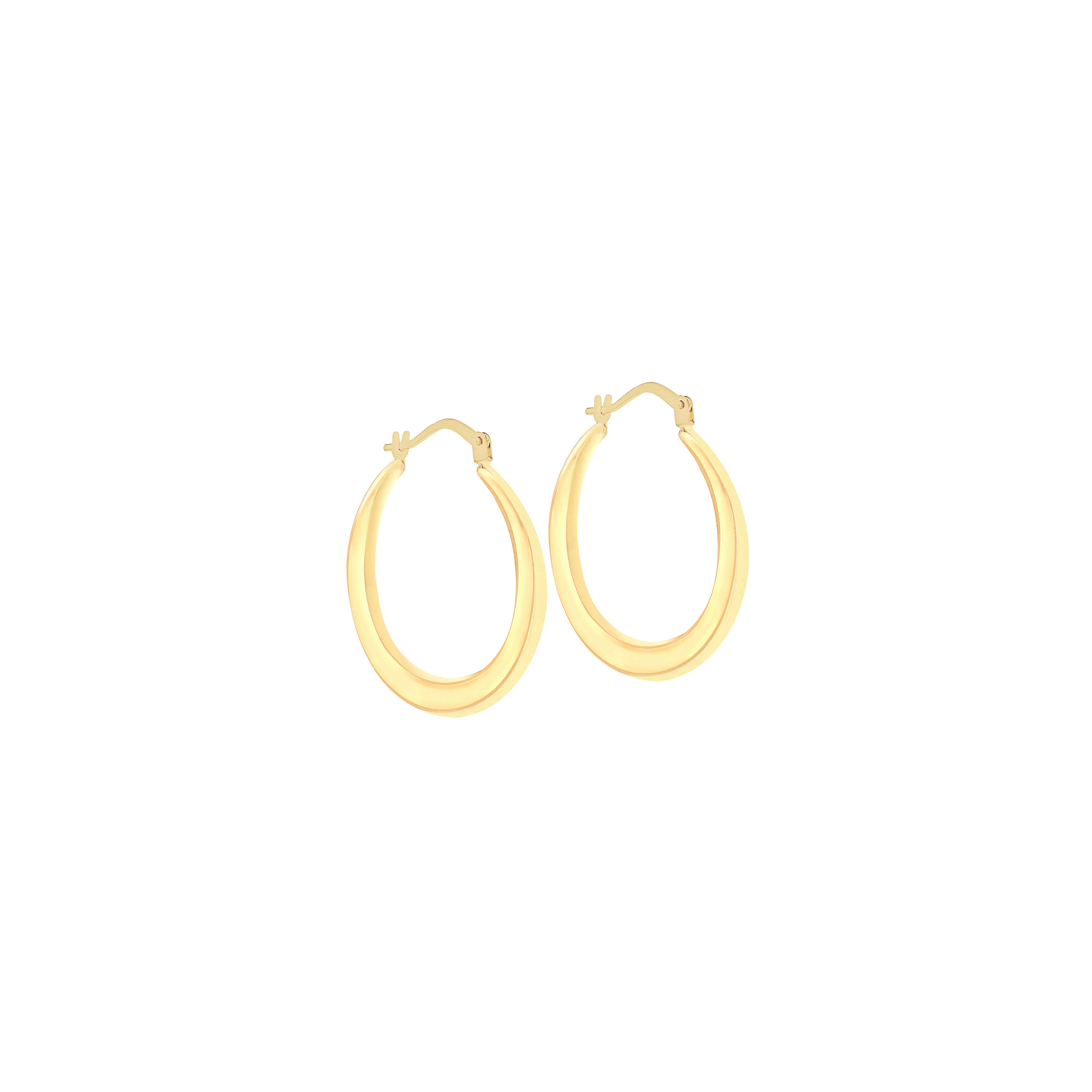 9ct Yellow Gold 24mm Graduated Creole Earrings image 1