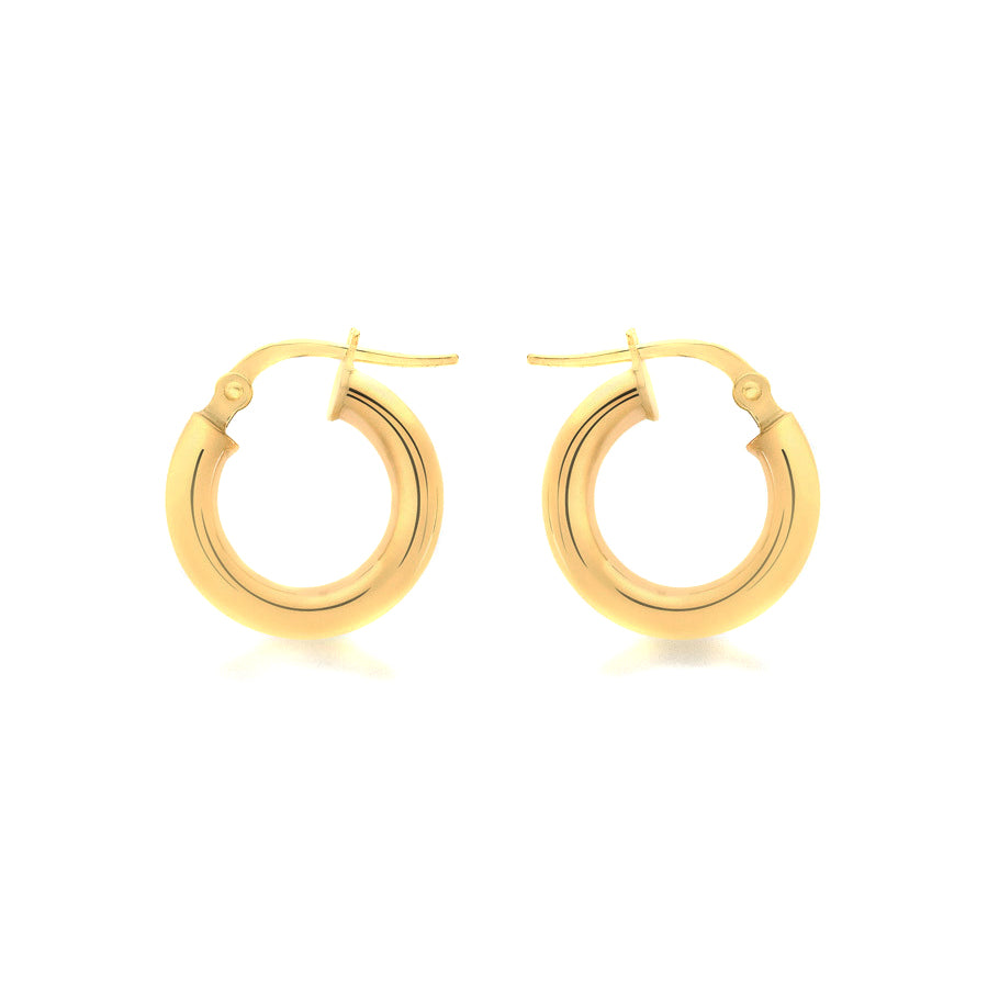 Yellow Gold Vermeil 15mm Round Creole Earrings image 0