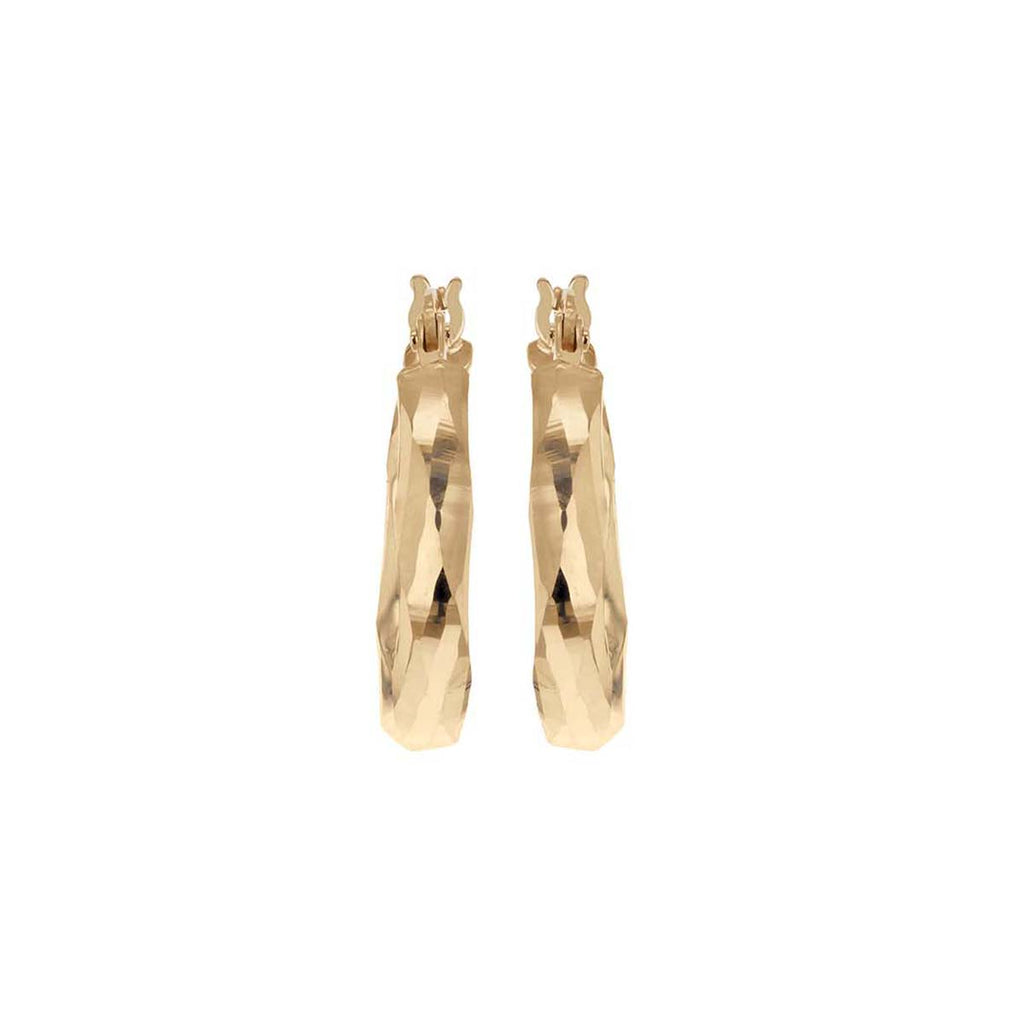 9ct Yellow Gold Faceted 18.5mm Hoop Earrings image 2