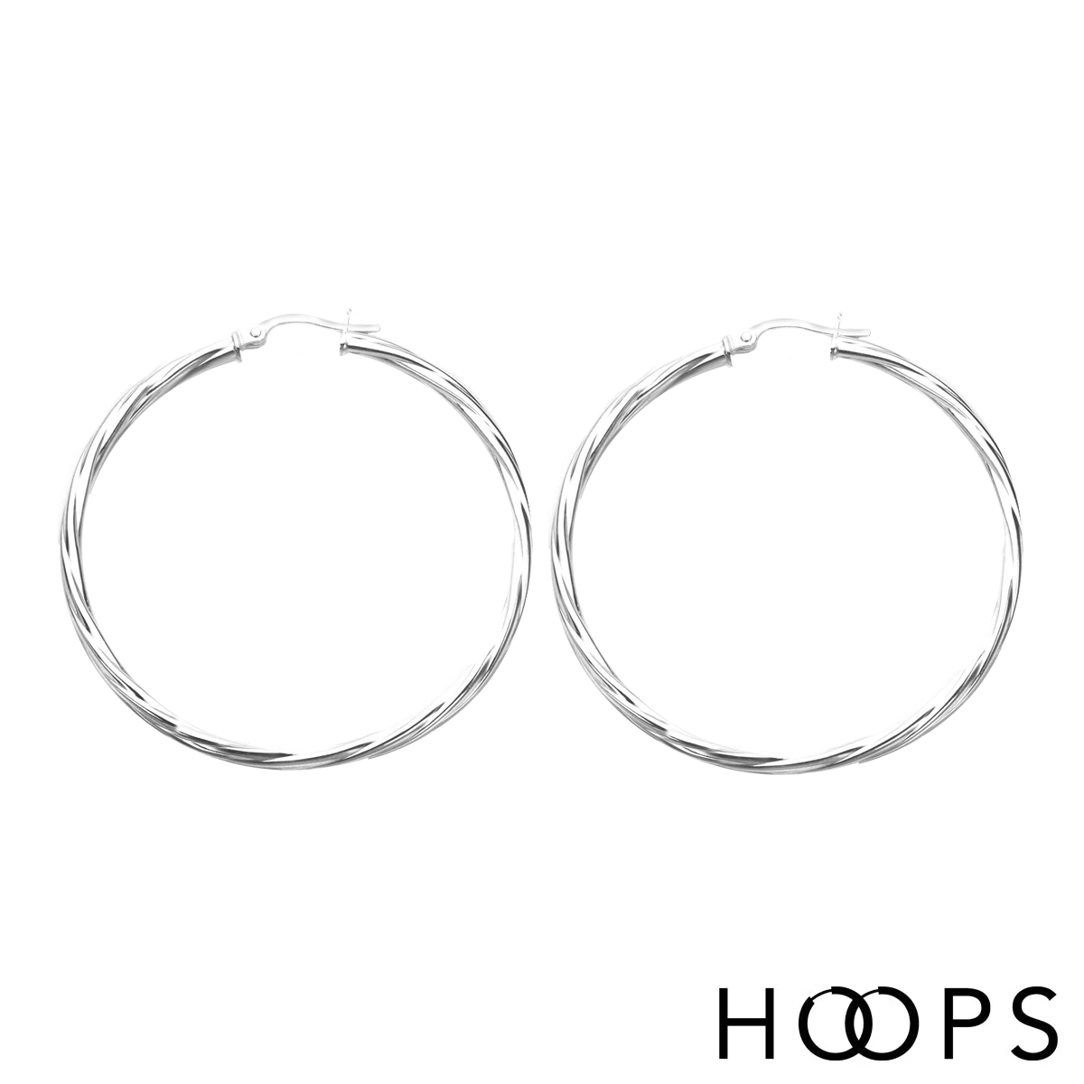 Sterling Silver 50mm Classic Hoop Earrings image 0
