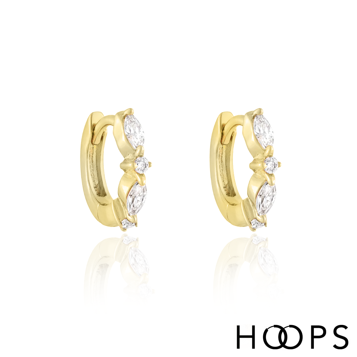 Yellow Gold Vermeil Mini Luna Huggies image 0