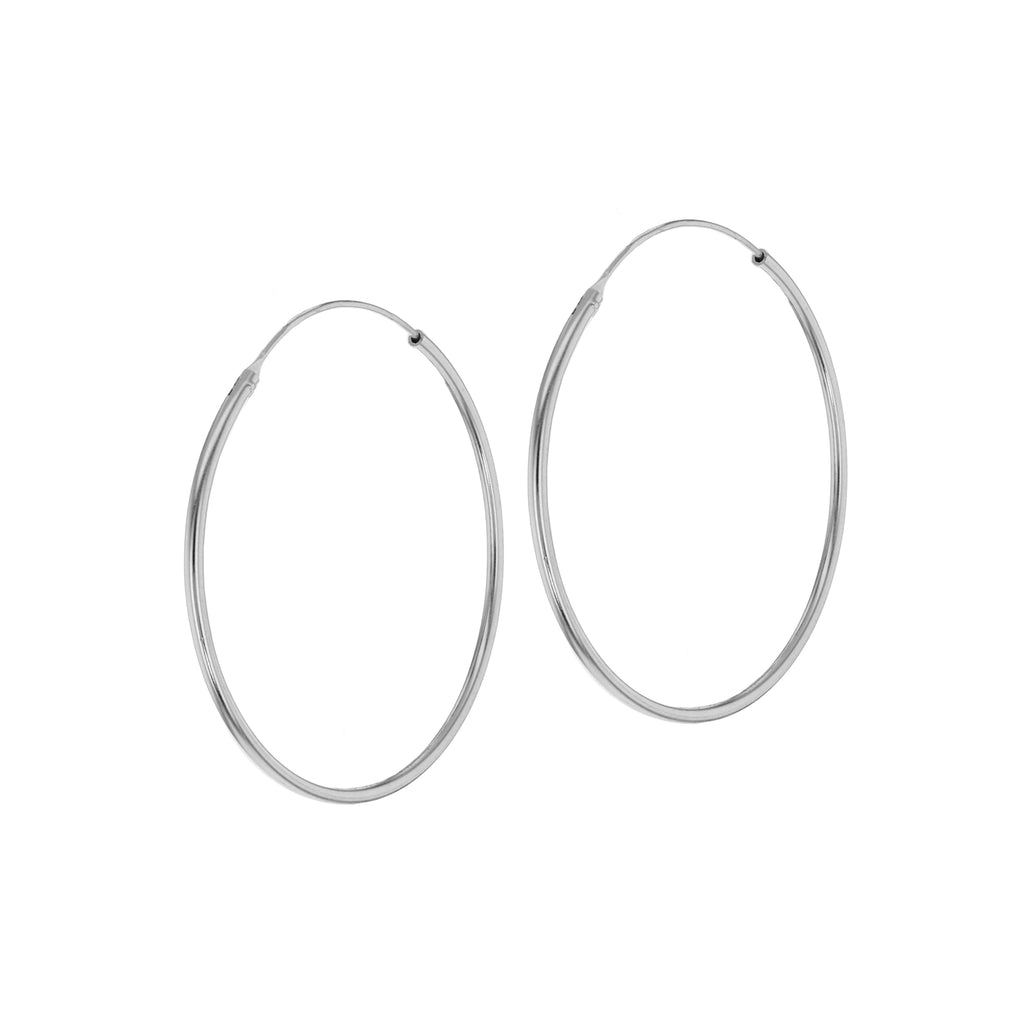 Sterling Silver 50mm Hoop Earrings image 1