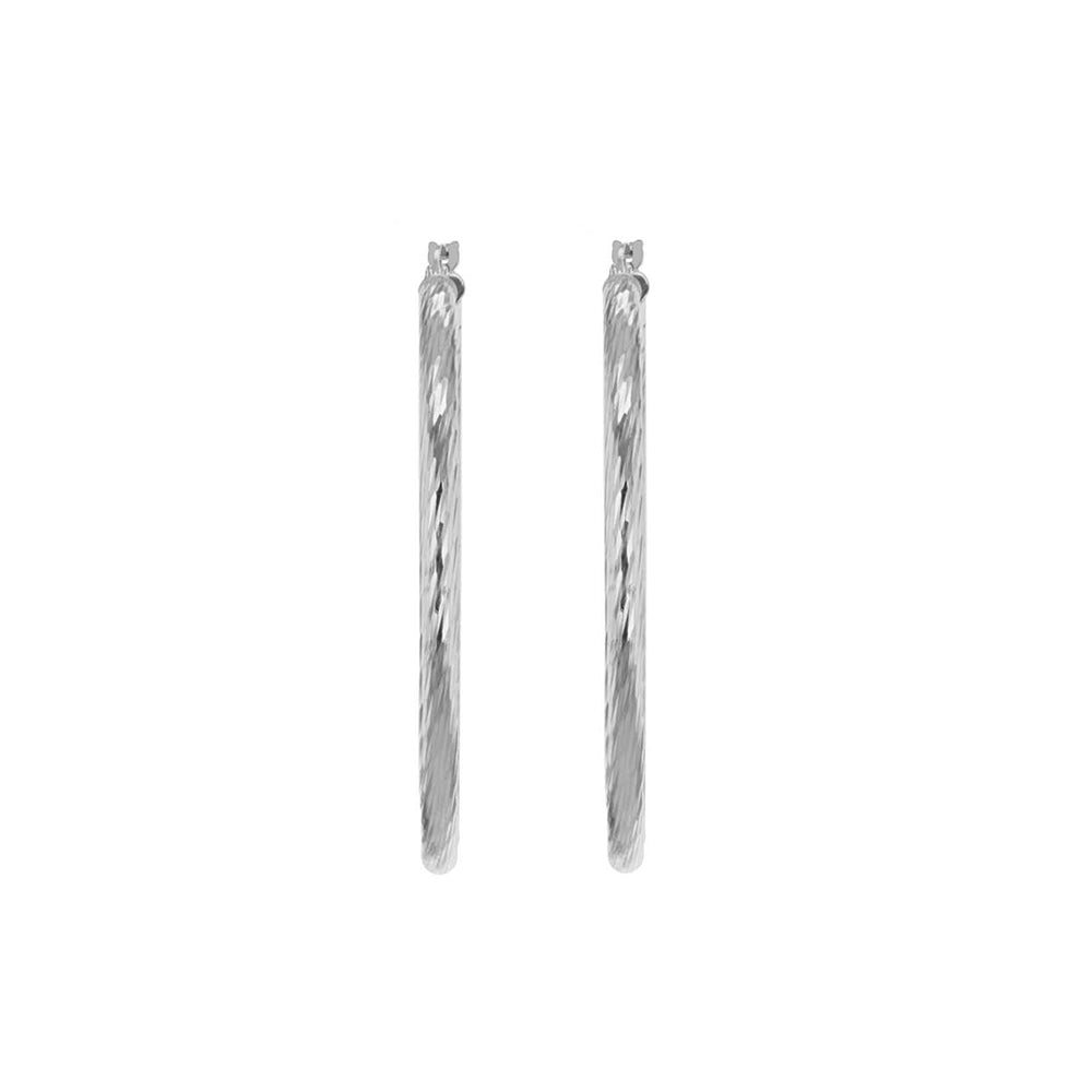 Sterling Silver 50mm Classic Hoop Earrings image 1