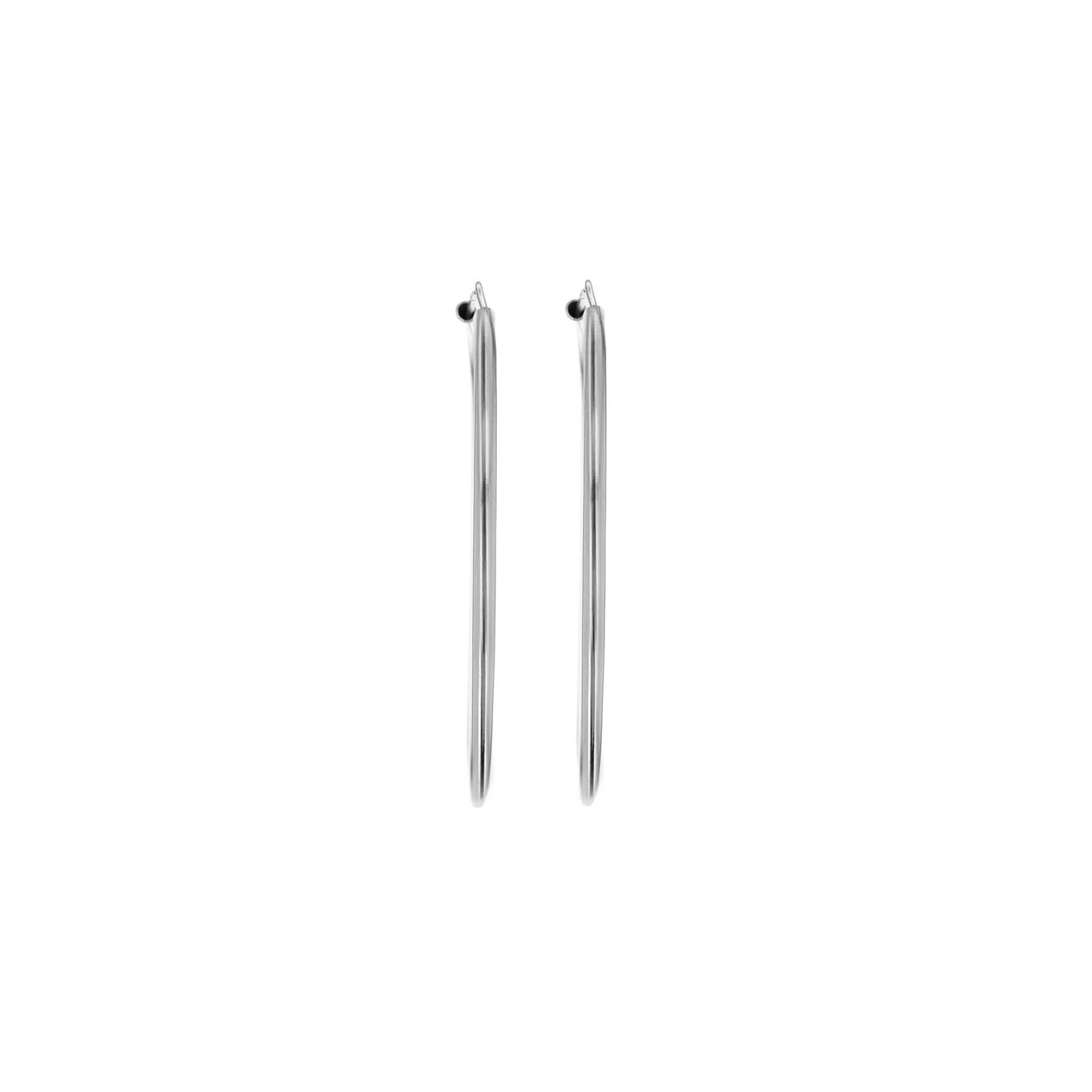 Sterling Silver 40mm Classic Hoop Earrings image 2