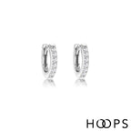 Sterling Silver Mini Pavé Stone Set Huggies image 0
