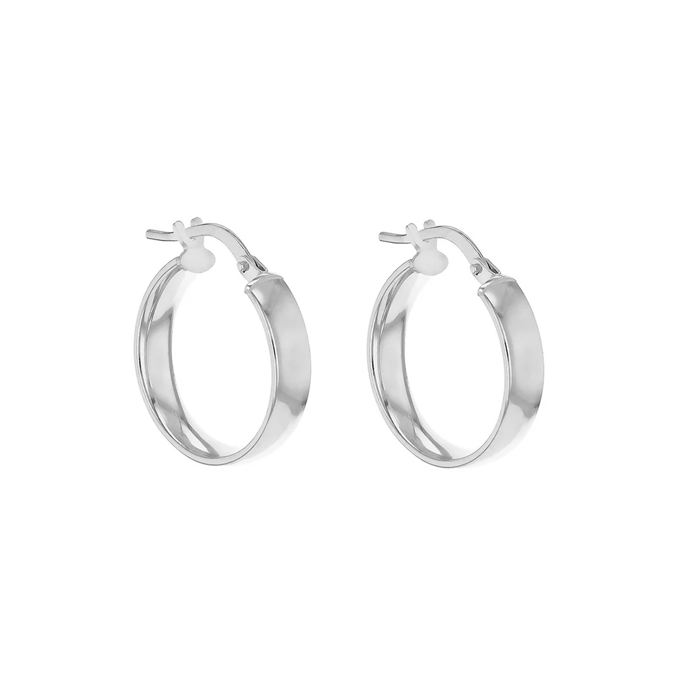 Sterling Silver 18mm 4mm Wide Hoops image 0