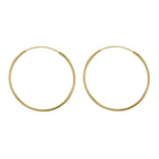 9ct Yellow Gold 40mm Plain Sleeper Hoop Earrings image 2