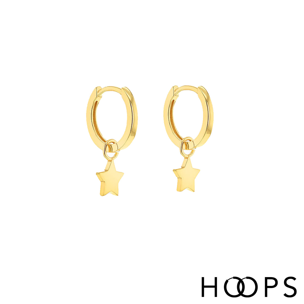 Gold Vermeil Star Drop Huggies image 0